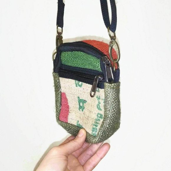 Jute Bag Hippie Shoulder Crossbody Waist Pouch - Picture 6 of 9